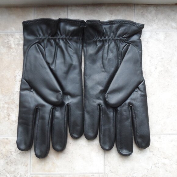 Faux Leather black men gloves - size 12 NEW - Picture 2 of 4